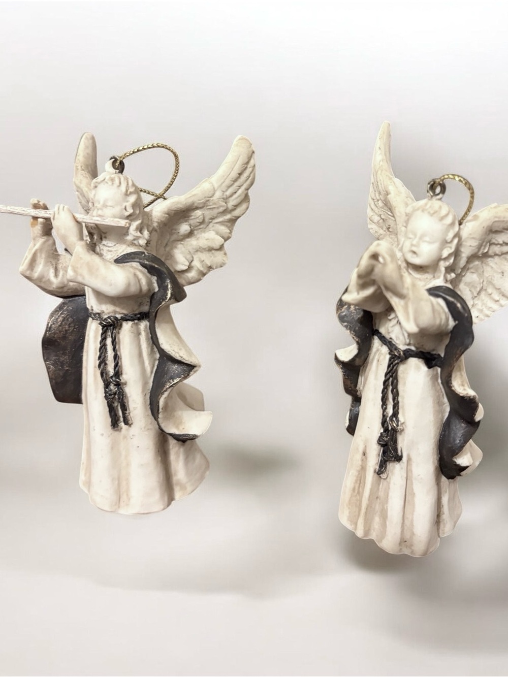 Vintage Kirkland’s Winterberrie Gardens Angel Ornaments - Set of 2 - 1995